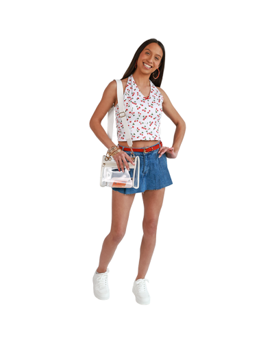 "Papermoon" 19 1/2" Cherry Print Halter Top