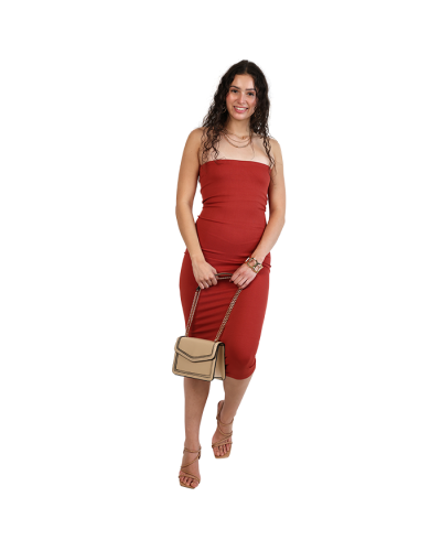 “Love Poem” Double Lined Tube Midi Dress