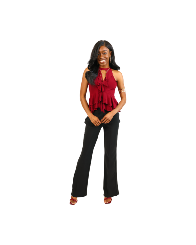 “Papermoon” Babydoll Ruffle Tiered Halter Top