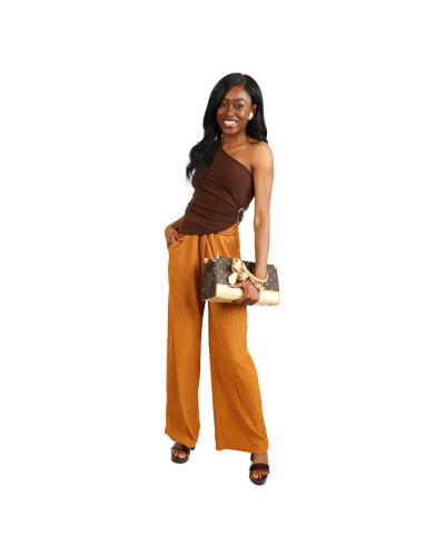 “No Comment” Asymmetrical One-Shoulder Halter Top