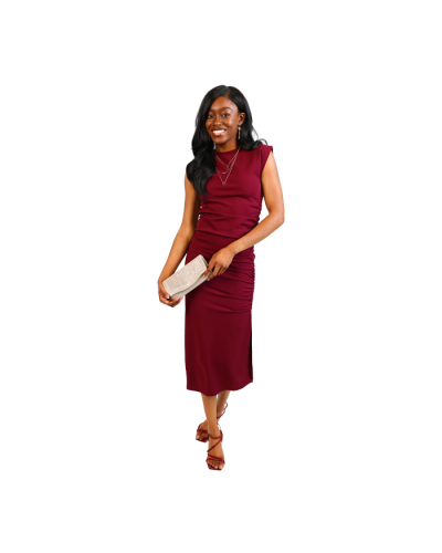 “Tiana B” 48" Crepe Crew Dress