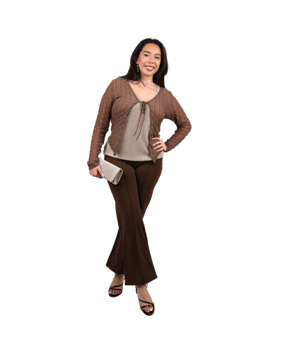 "Feral" Long Sleeve Mesh Tie Front Cardigan