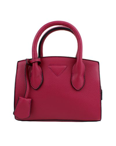 The dusty fuschia "Tops" Small Triangle Satchel Crossbody Handbag is pictured here.