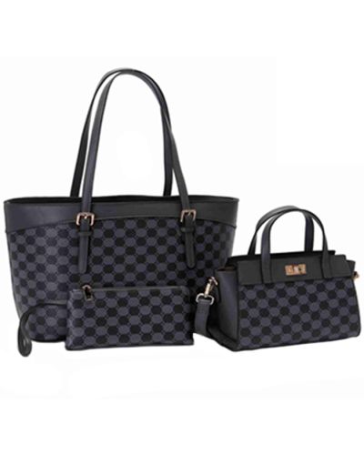 "FDC" 3-Piece Signature Print Handbag Set