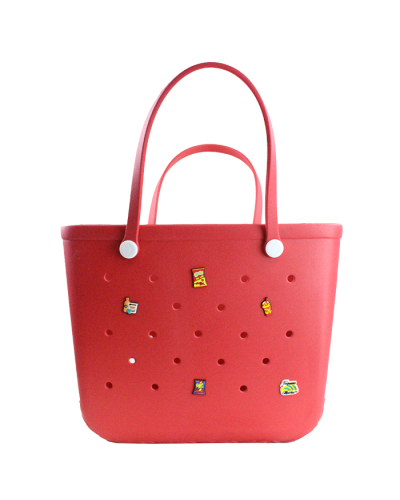 The pink "Tops" Large Clog Style Tote Bag is pictured here.