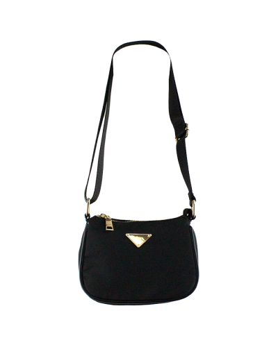 "FDC" Nylon Gold Triangle Hardware Mini Shoulder Bag