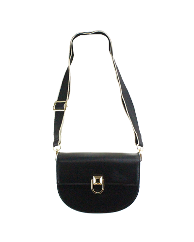 "FDC" Pleather Flap Jelly Half Moon Guitar Strap Crossbody Bag