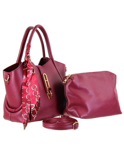 "TOPS" 2 Piece Scarf Accent Pleather Crossbody Bag with Purse