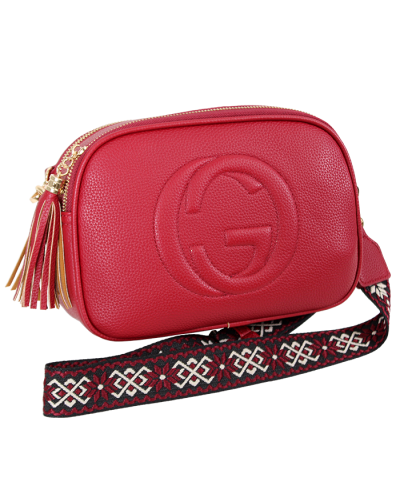 Designer Inspired Pebbled Pleather Woven Strap Handbag Purse