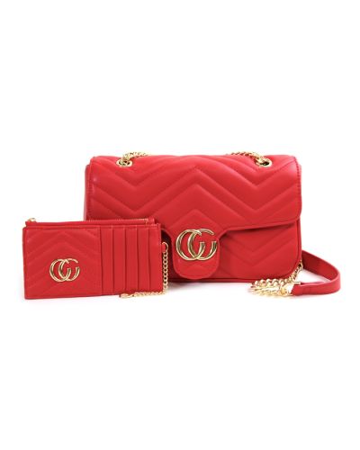 "Tops" Tops GG Logo Pleather Shoulder Bag & Wallet Set