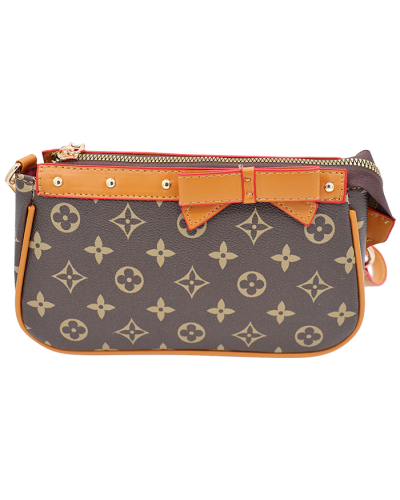 "PINK" Brown Designer Inspired Clover Hobo Handbag