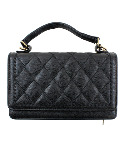 "Deluxity" Quilted Pebble Pleather Crossbody Convertible Handbag