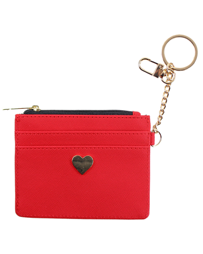 "Akzan" Gold Heart Pleather ID Card Holder