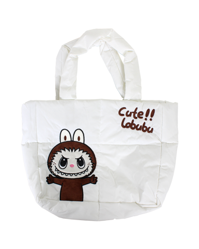 "PINK" Labubu Quilted Puffer Tote Bag