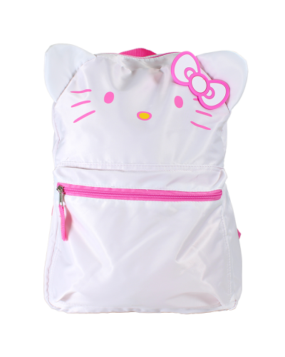"UPD" 16" Nylon Hello Kitty White Face with Pink Bow Backpack