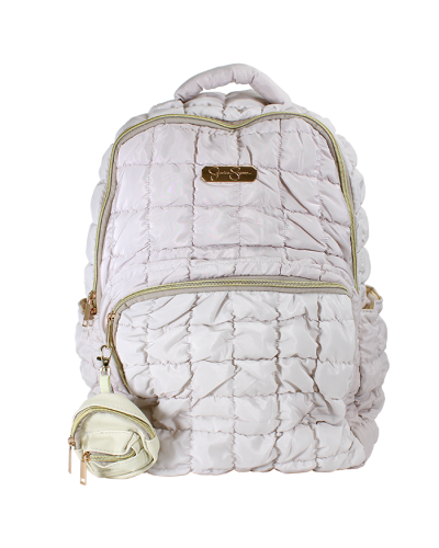 "Jessica Simpson" Nylon Khaki Quilted Backpack with Charm