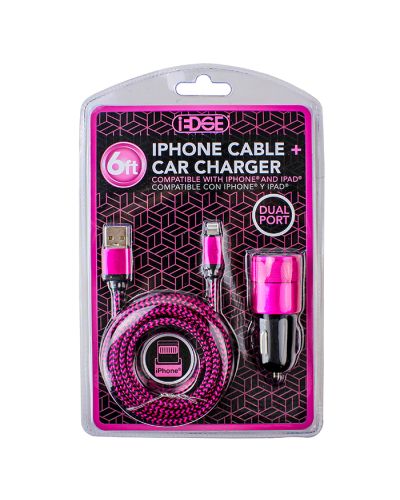 "iEdge" iPhone Dual Port Cable + Car Charger