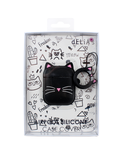 "MS" Cat Face AirPod Case Cover