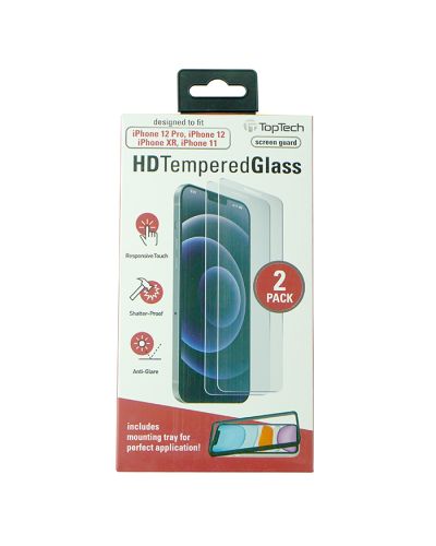 Top Tech HD Tempered Glass Clear Phone Screen Protector