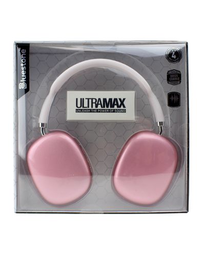 The rose gold "SM Tek" Ultramax Bluetooth Headphones are pictured here.