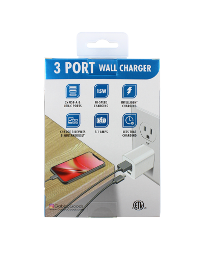 "MS" 3-Port 15-Watt USB Fast Wall Charger