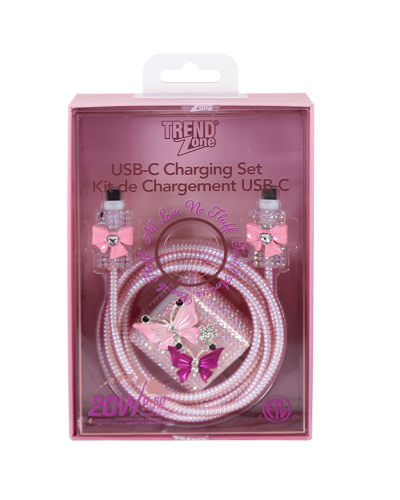 Trend Zone” Pink Bow USB-C Charging Set