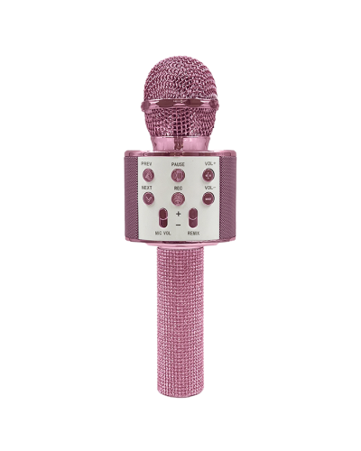 The pink "M&S" Rhinestone Karaoke Mic is pictured here.