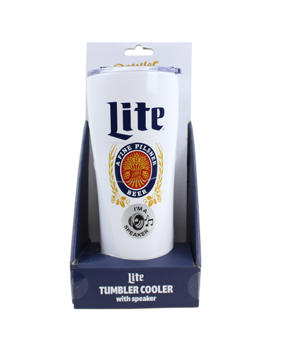 "MS" Miller Lite Tumbler with Bluetooth Speaker