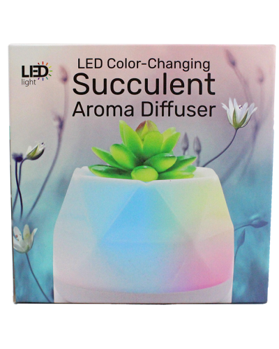 The "Kole Imports" LED Color-Changing Succulent Aroma Diffuser is pictured here.