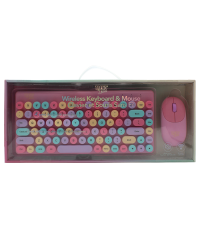 "Edge" Rainbow Retro Bluetooth Wireless Keyboard & Mouse Set