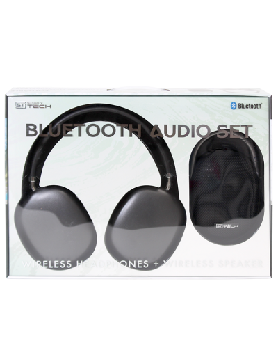 "Simply Tech" 2 Piece Bluetooth Wireless Over Ear Headphones and Speaker Set