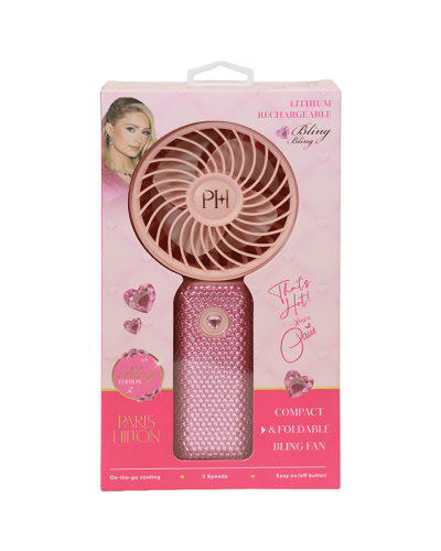 "SAKR" Paris Hilton Pink Rhinestone Foldable Fan