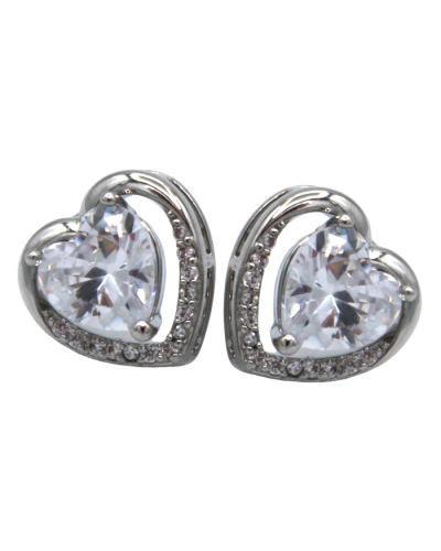 Cubic Zirconia Heart Stud Earrings Jewelry