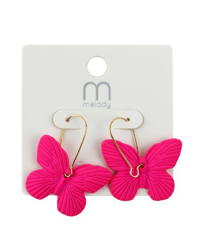 “Melody” Hot Pink Butterfly Earrings