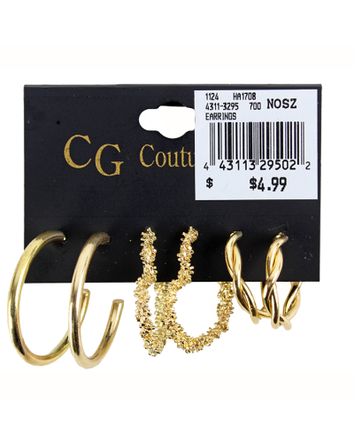 "Forever Fashion" Gold Hoop Earrings Set