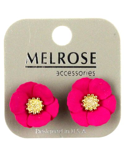 "Pink" Fuchsia Matted Flower Earrings