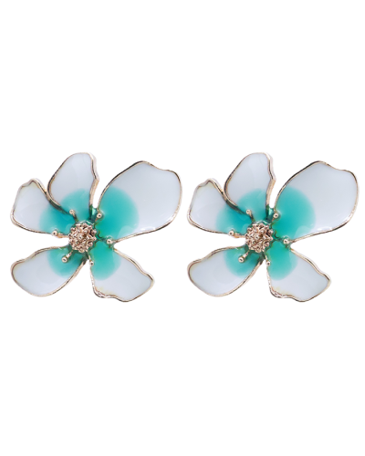 "ODIN" Enamel Ombre Spring Flower Stud Earrings