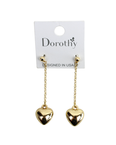 "OZCorp" Gold Heart Dangle Earrings