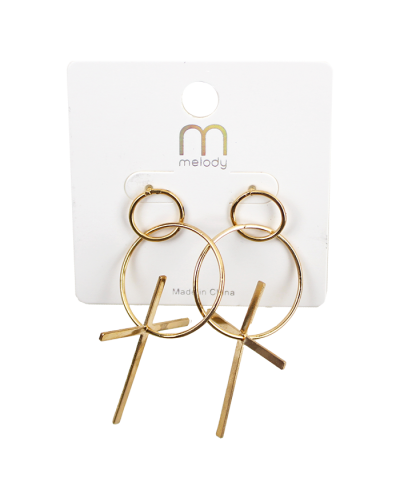 "Odin" Cross Ring Drop Earrings