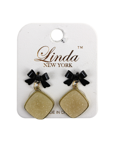 The "Linda" Bow with Drusy Earrings is pictured here.