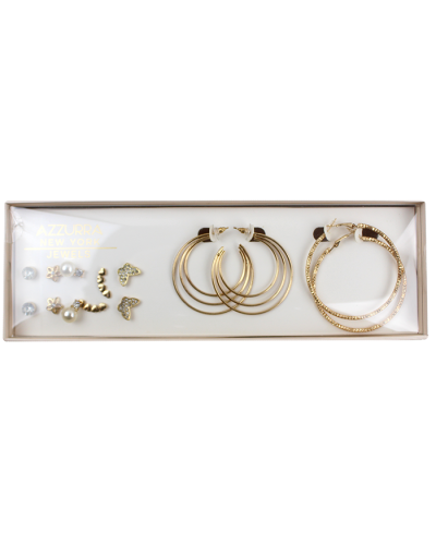 The gold "Forever" 7-Piece Earring Box Set is pictured here.