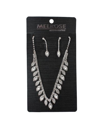 "Alina" Rhinestone Necklace and Earrings Set