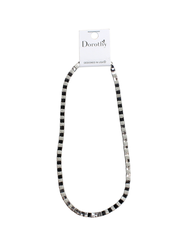 "OZ" Zigzag Thick Silver Metal Necklace
