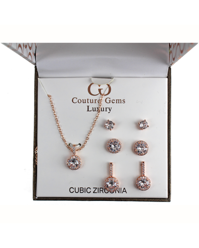 "Forever" Solitaire Boxed Rhinestone Necklace and Earrings Set