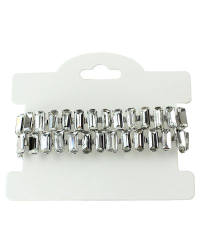 “Impression Design” Silver Tone Rectangle Gemstone Bracelet
