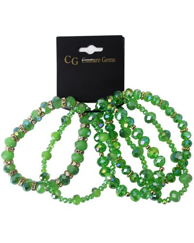 “Forever Fashion” 5 Piece Color Bead Bracelets