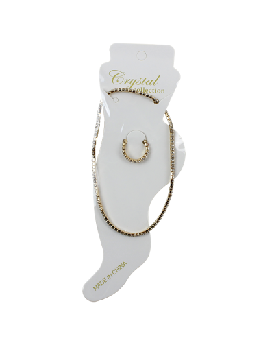 "UP" Gold Rhinestone Ankle Bracelet