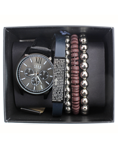 "AE" 3-Circle Watch with Prayer Bracelet Boxed Set