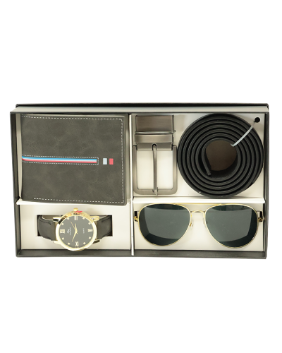 Royal Time Mens Watch with Belt, Wallet, and Glasses

