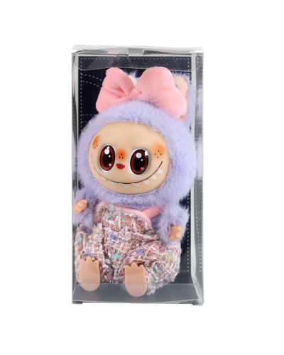 "7 Color" Labubu Tweed Dress with Bow Plush Keychain